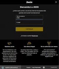 Bwin Chile formulario de registro